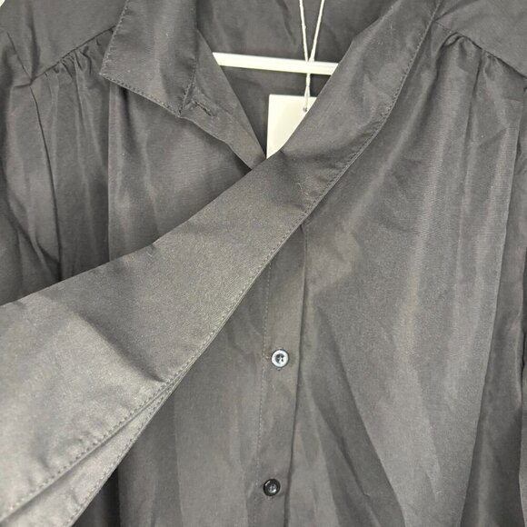 UOOZEE NEW Outerwear Women L Button Up Black Lightweight Long Sleeve Neck Wrap - Picture 5 of 8